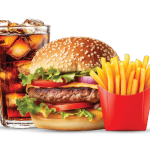 CHICKEN BURGER + POMMES + COLA